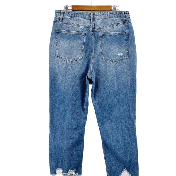 Vanilla Star Size 17 34 Waist 90s Jeans Boyfriend Button Fly Straight Distressed - Picture 12 of 14